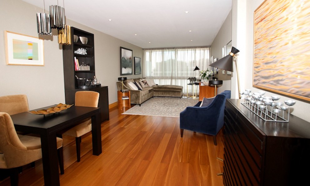 Re design of a riverside apartment in                                                                 Pimlico | Living/dining room | Interior Designers