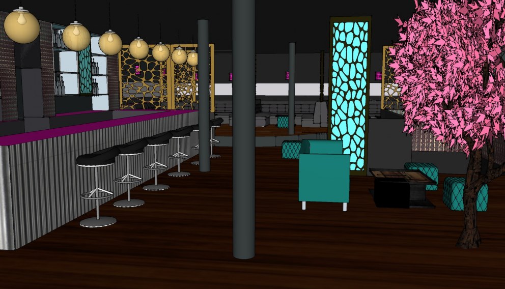Club Chemistry Render bar view Interior Designers