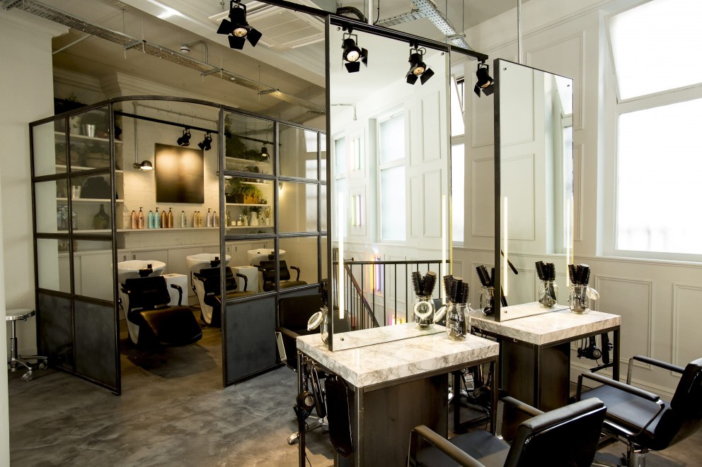 George Northwood's Hair Salon, Fitzrovia | Cutting floor with back wash | Interior Designers