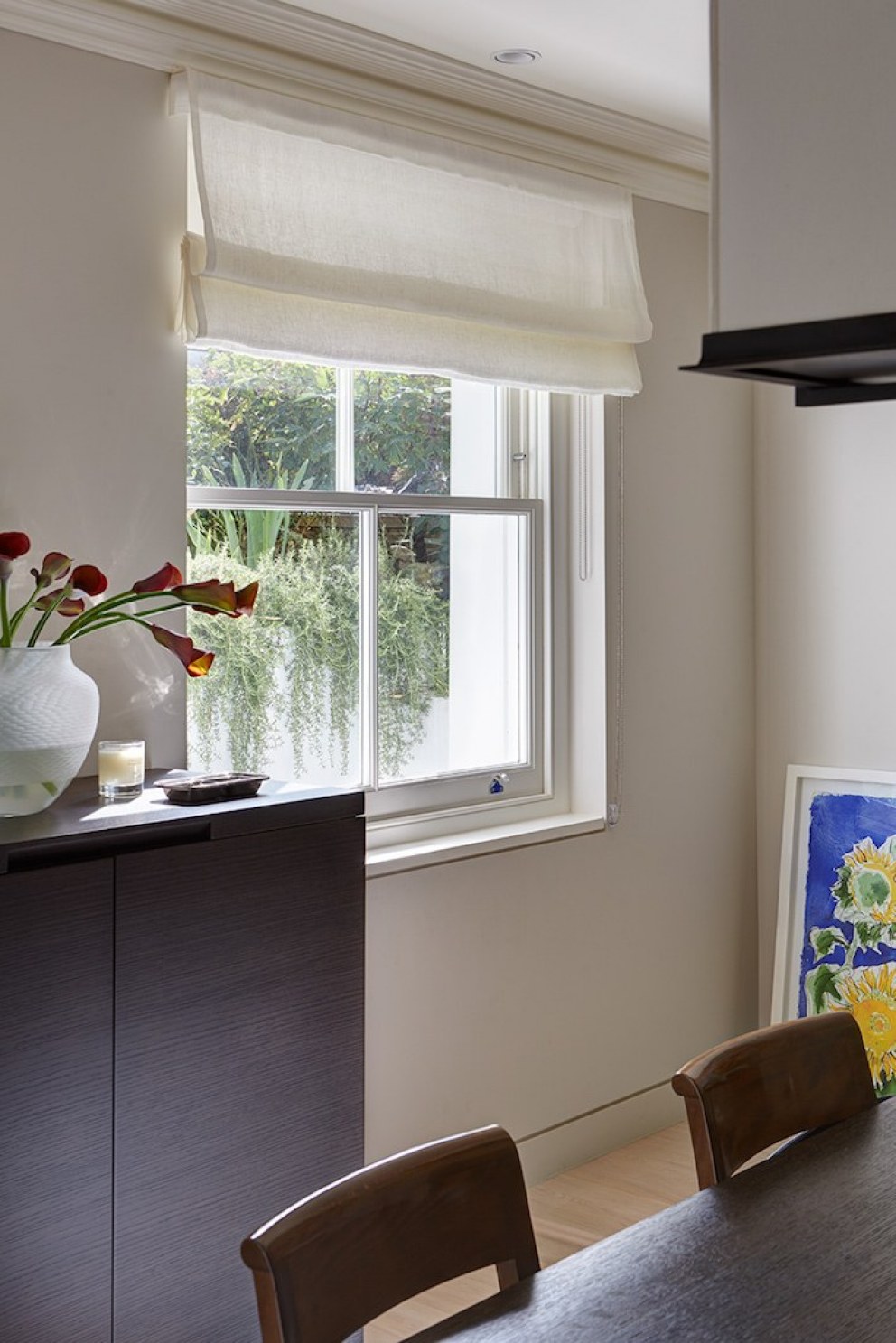 Chelsea Town House | Detail of Roman Blind  | Interior Designers