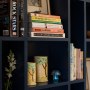 Colourful New Build - Ashford, Kent | Bespoke bookcase detail | Interior Designers