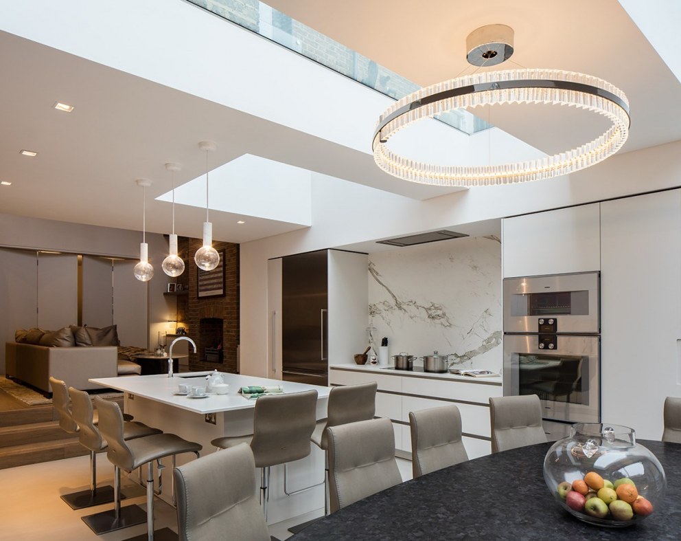 Elegant West London Town House | Open plan Kitchen, Dining & Living Room | Interior Designers