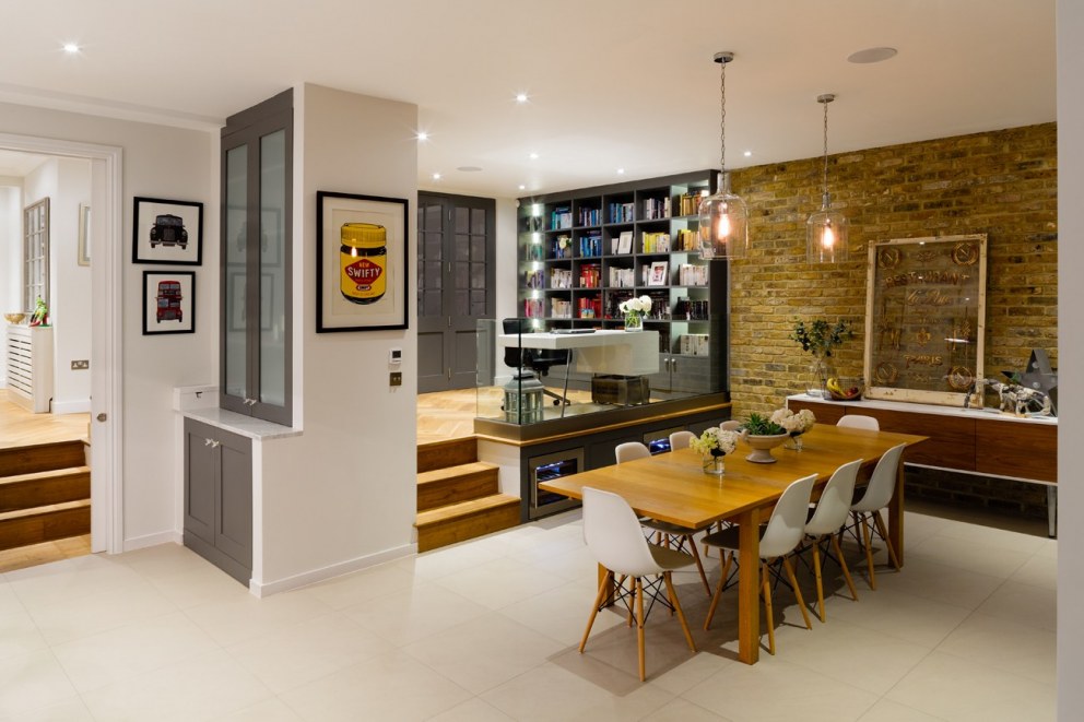 Broadgates Road | Dining / Study Area (Night-time) | Interior Designers