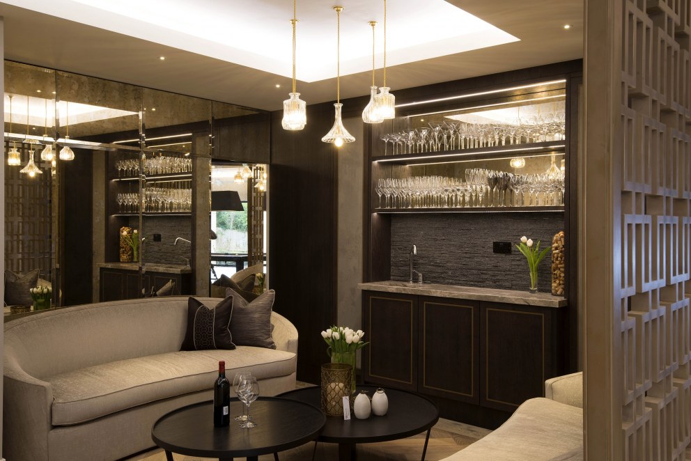 Classic Contemporary Family Home | Ground floor bar seating | Interior Designers