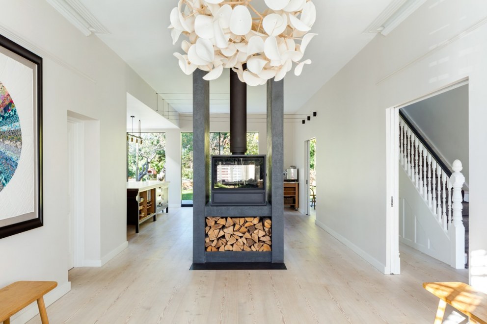 Large Home in South East London | Log Burner Through Space  | Interior Designers