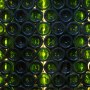 The Oxford Wine Cafe | Detail showing recycled glass wine bottle wall behind staircase to basement | Interior Designers