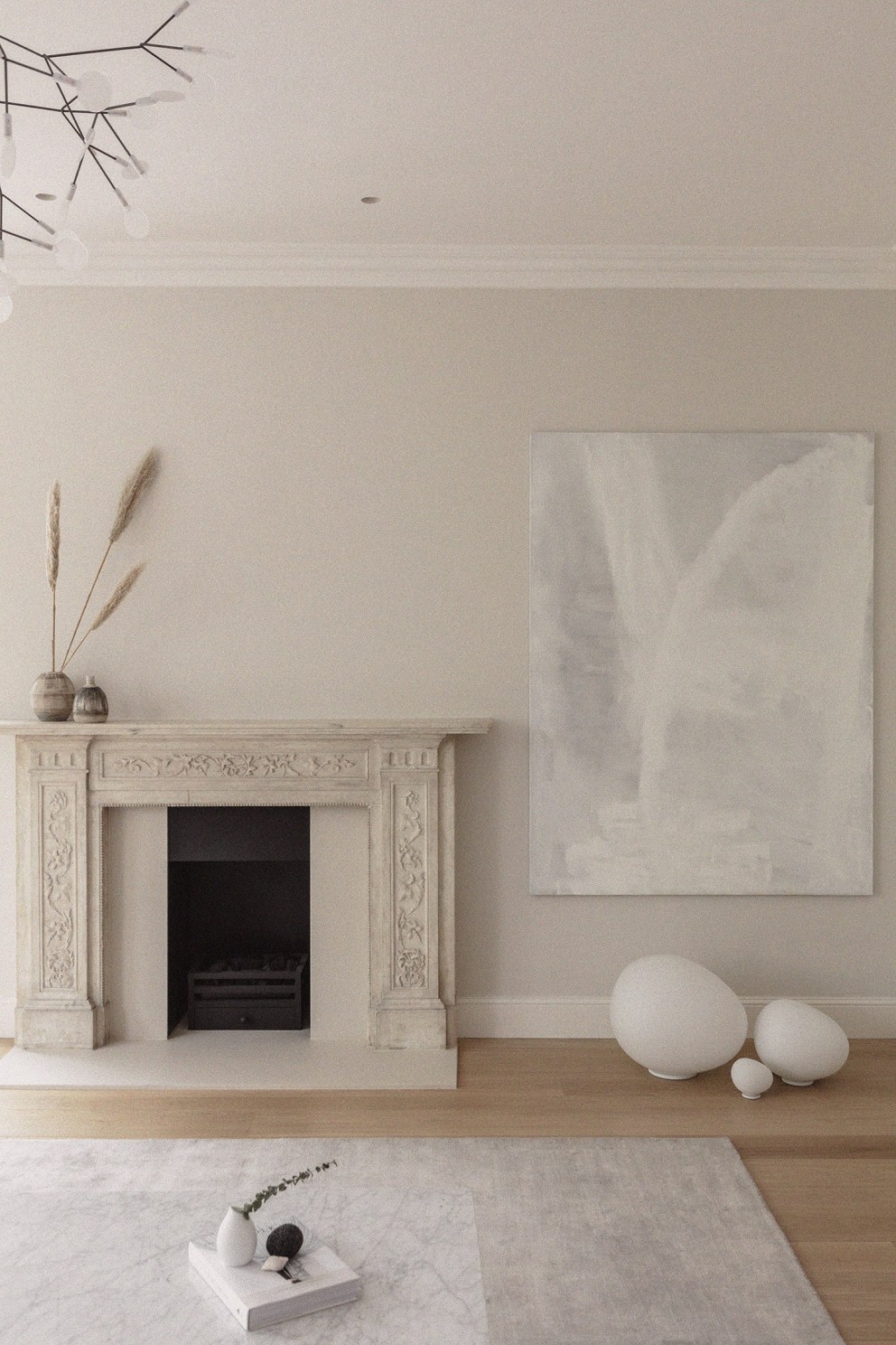Chelsea - Refurbishment & FF&E | Marble fireplace surround and original art | Interior Designers