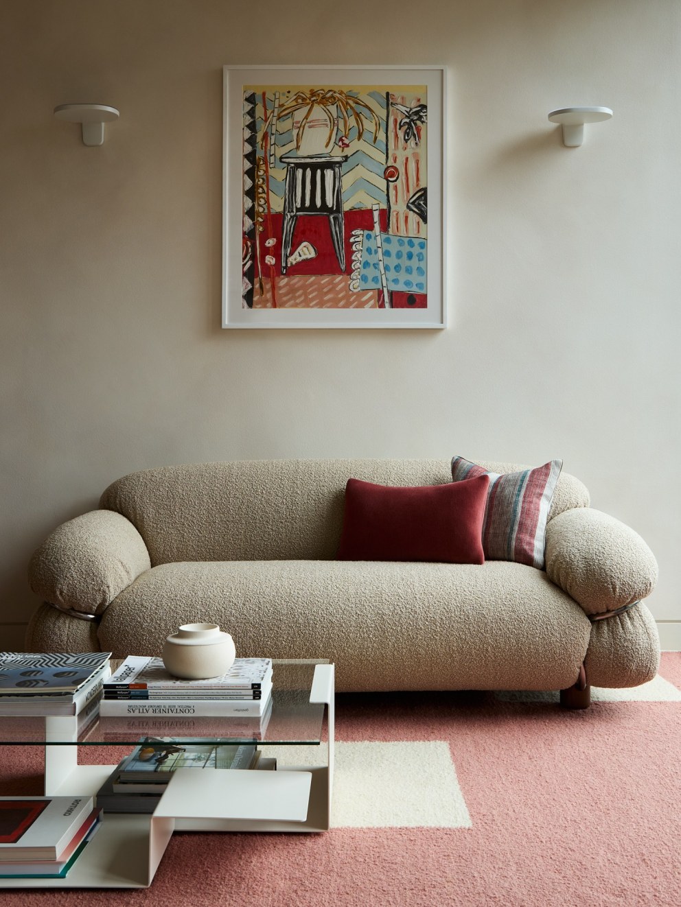 Bankside Apartment | Unusual sofa and bespoke rug | Interior Designers