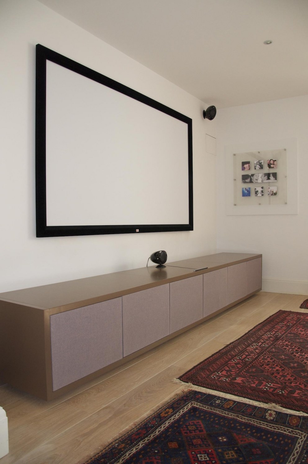 Basement Media Room | Media storage | Interior Designers