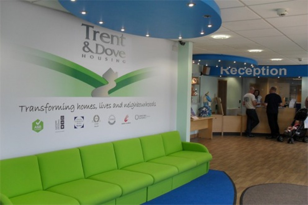 Trent and Dove Reception, Burton Upon Trent | View towards reception desk | Interior Designers