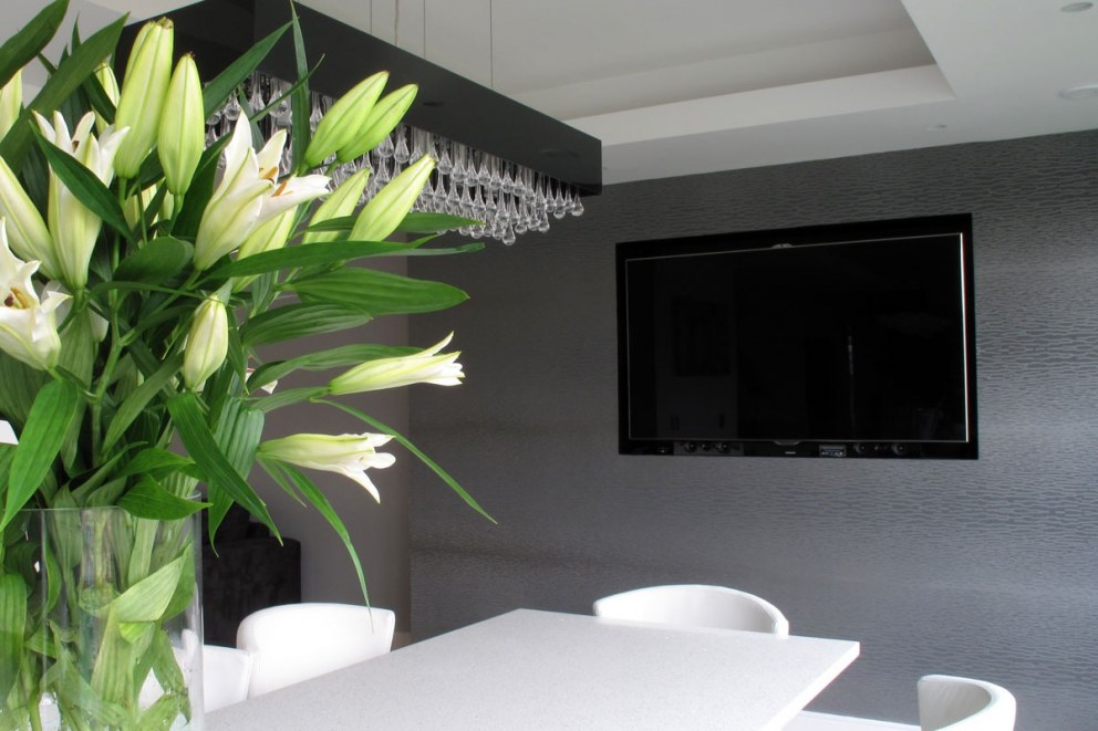 Hornchurch Kitchen/Dining Room | Dining Area/TV Wall | Interior Designers