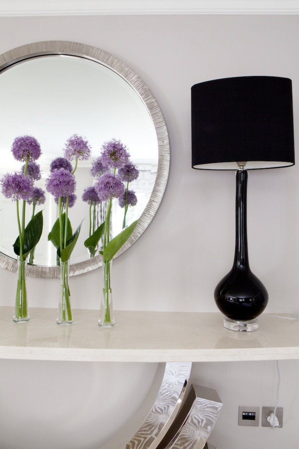 Henley on Thames | Mirror/lamp detail | Interior Designers