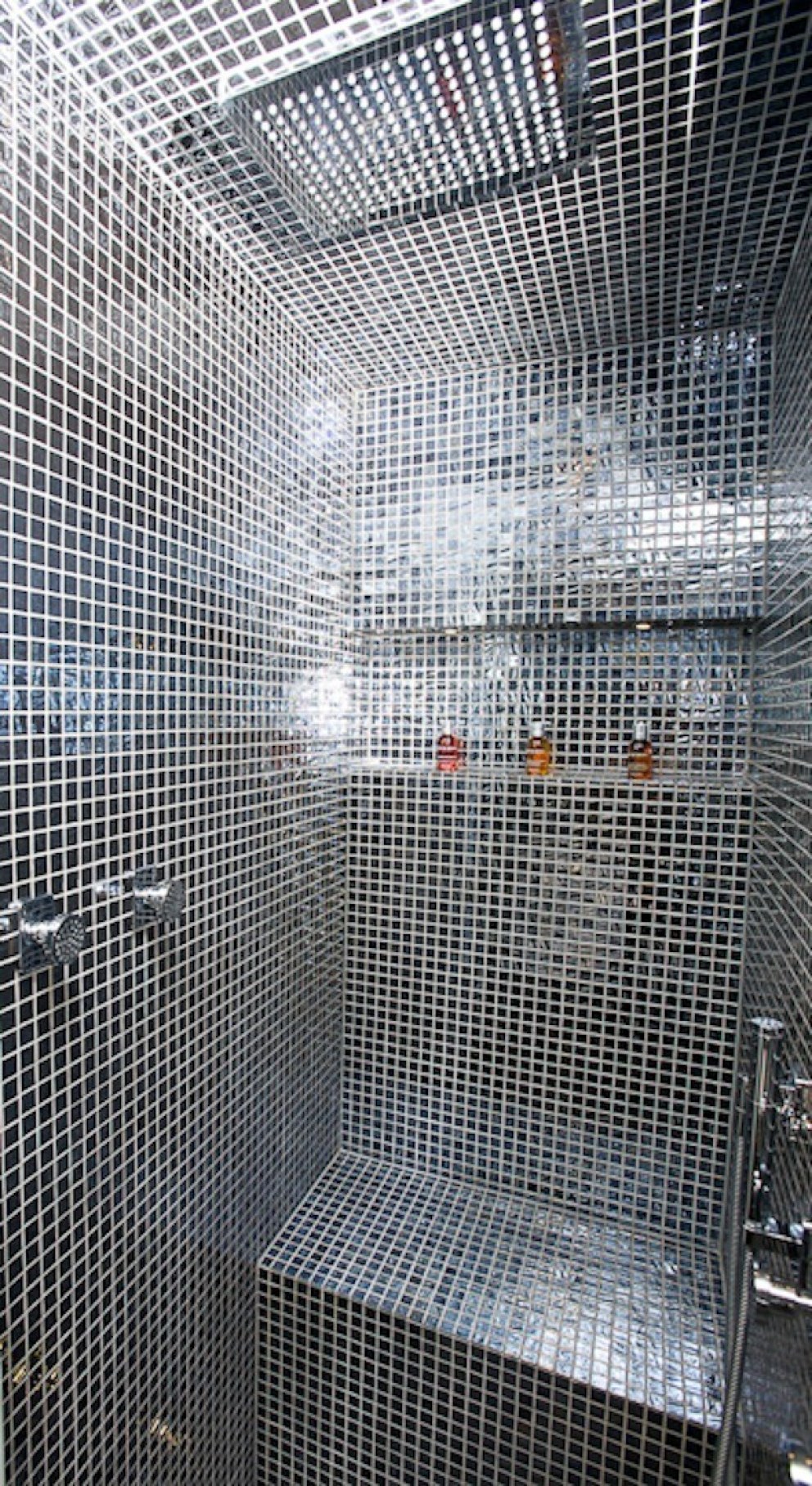 Re design of a riverside apartment in                                                                 Pimlico | Detail of shower room | Interior Designers
