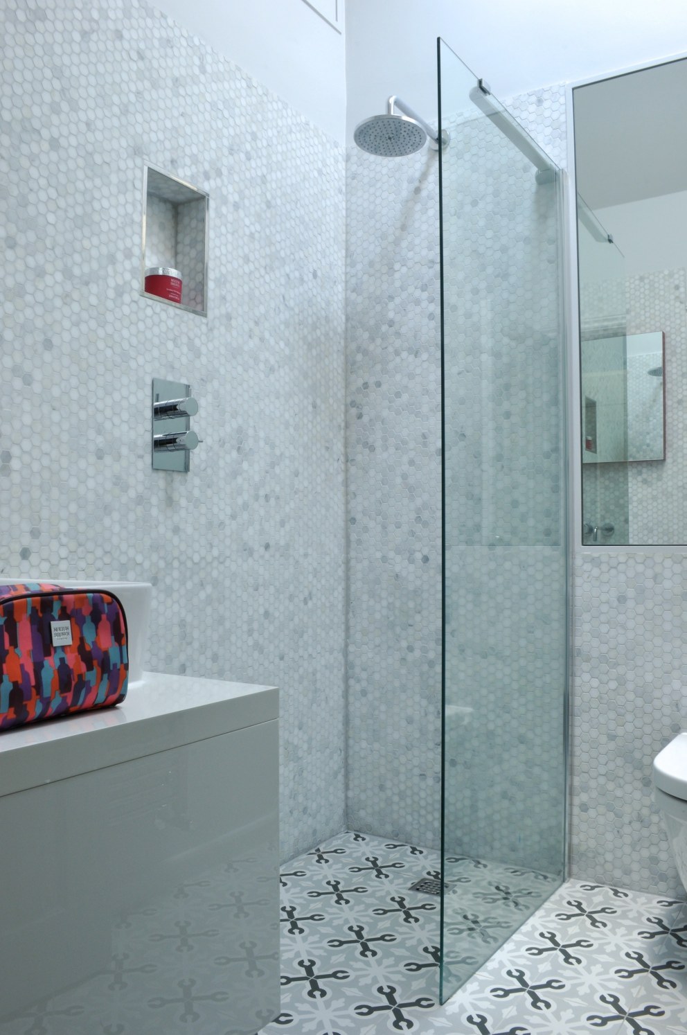 Fun and contemporary family house in St John's Wood | Shower Room  | Interior Designers