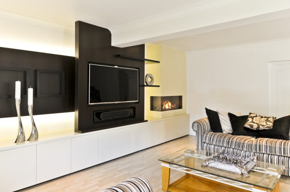 Bespoke media and fireplace unit in an East London home | Media and fireplace unit 2 | Interior Designers