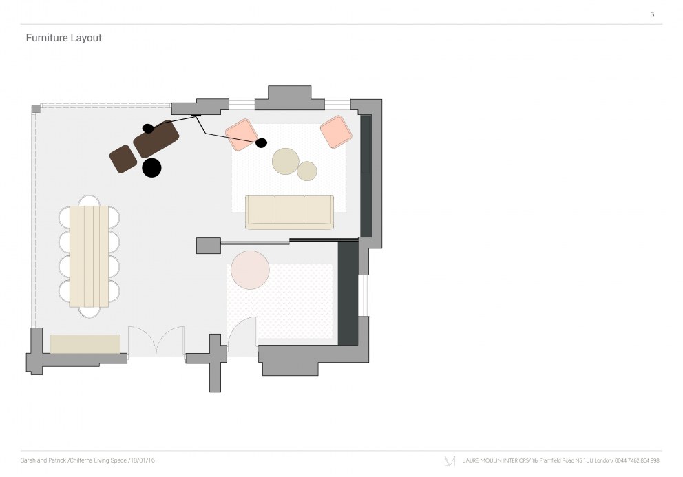 Family Room, Chilterns | Floorplan | Interior Designers