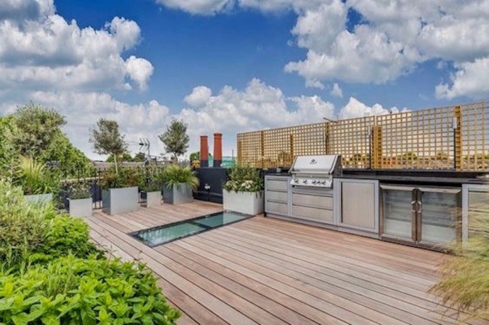 West London Family Apartment: furnished, dressed and styled for sale by the property developer. | Roof Terrace and Outdoor Kitchen | Interior Designers