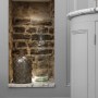 Wimbledon Steam Shower | Exposed brick niche | Interior Designers