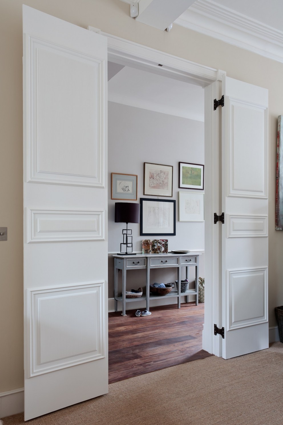 Brackenbury Village, Hammersmith  | Joinery doors into main hallway | Interior Designers