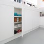 Dehavilland Studios, East London | Kitchen cupboards and floor | Interior Designers