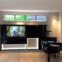 Bespoke High Gloss Media Wall | Bespoke High Gloss Media Wall with super-size TV | Interior Designers