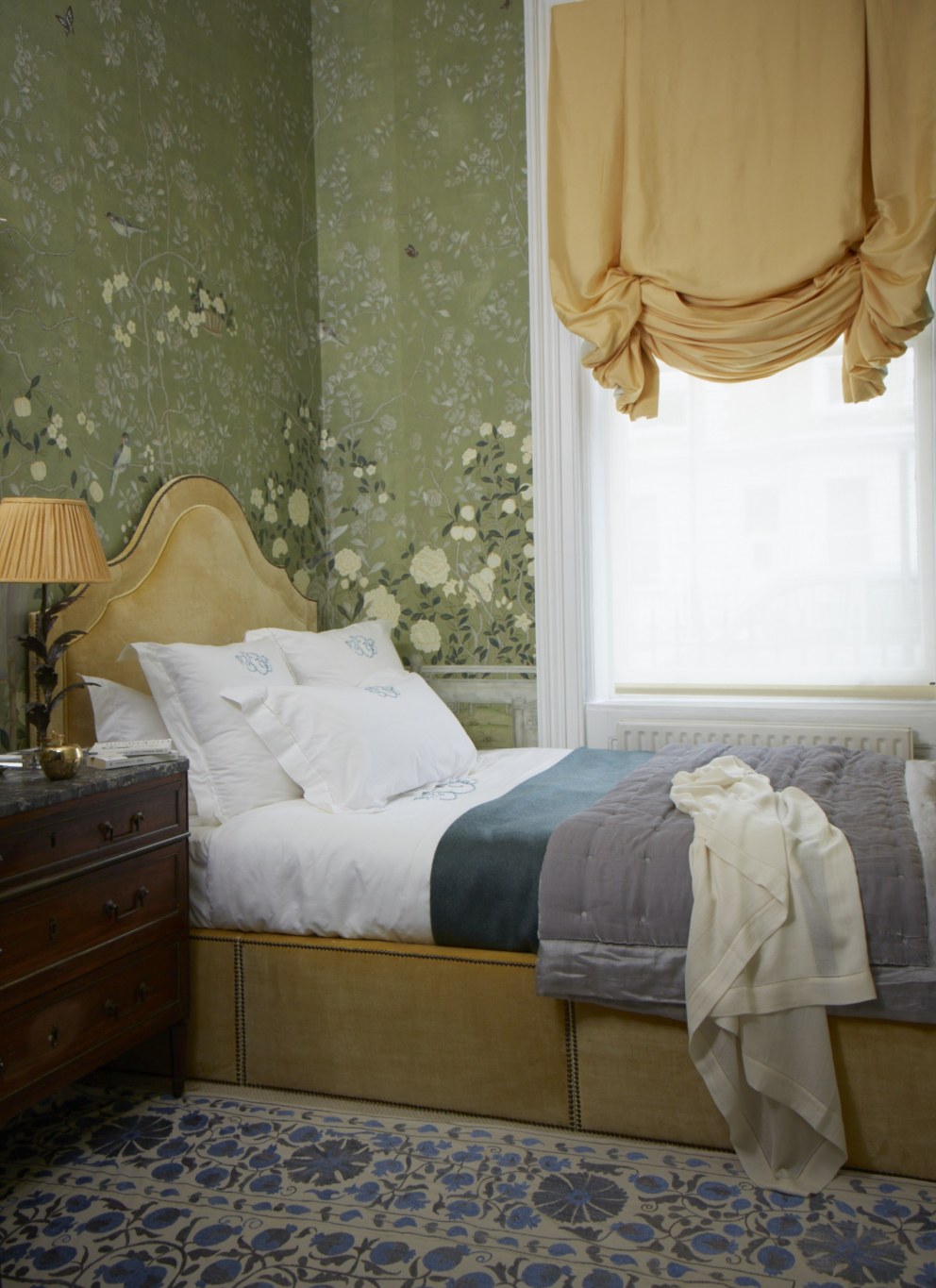 De Gournay Apartment | Bedroom 1 full | Interior Designers