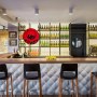 Members Bar and Roof Terrace | Bar with chesterfield concrete panelling | Interior Designers