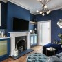 Blue Clapham family home | Living room | Interior Designers