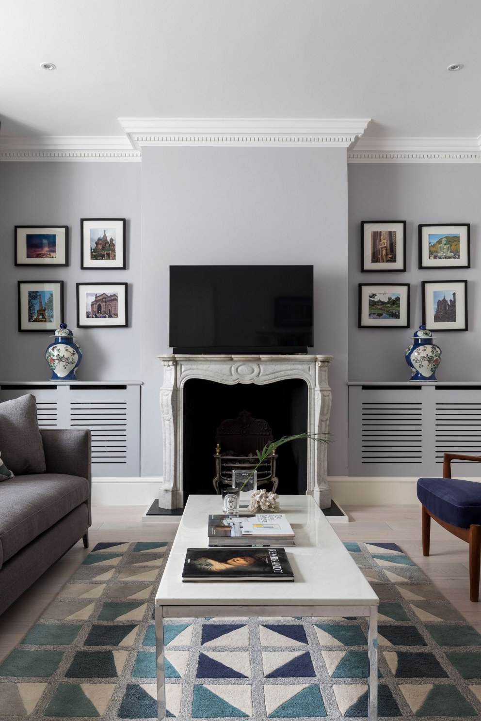 Male Oasis in Holland Park | Living room - fireplace view | Interior Designers