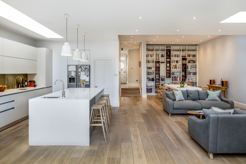 Dunmore Road, Wimbledon | Kitchen / Living / Dining | Interior Designers