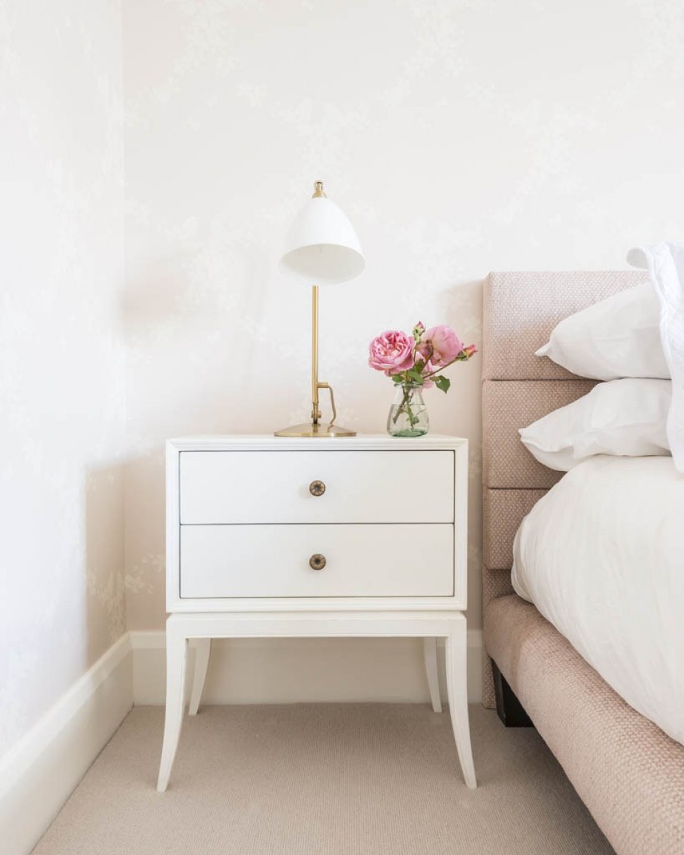 Country home - Hambleden valley  | Close up of bedside table and lamp  | Interior Designers