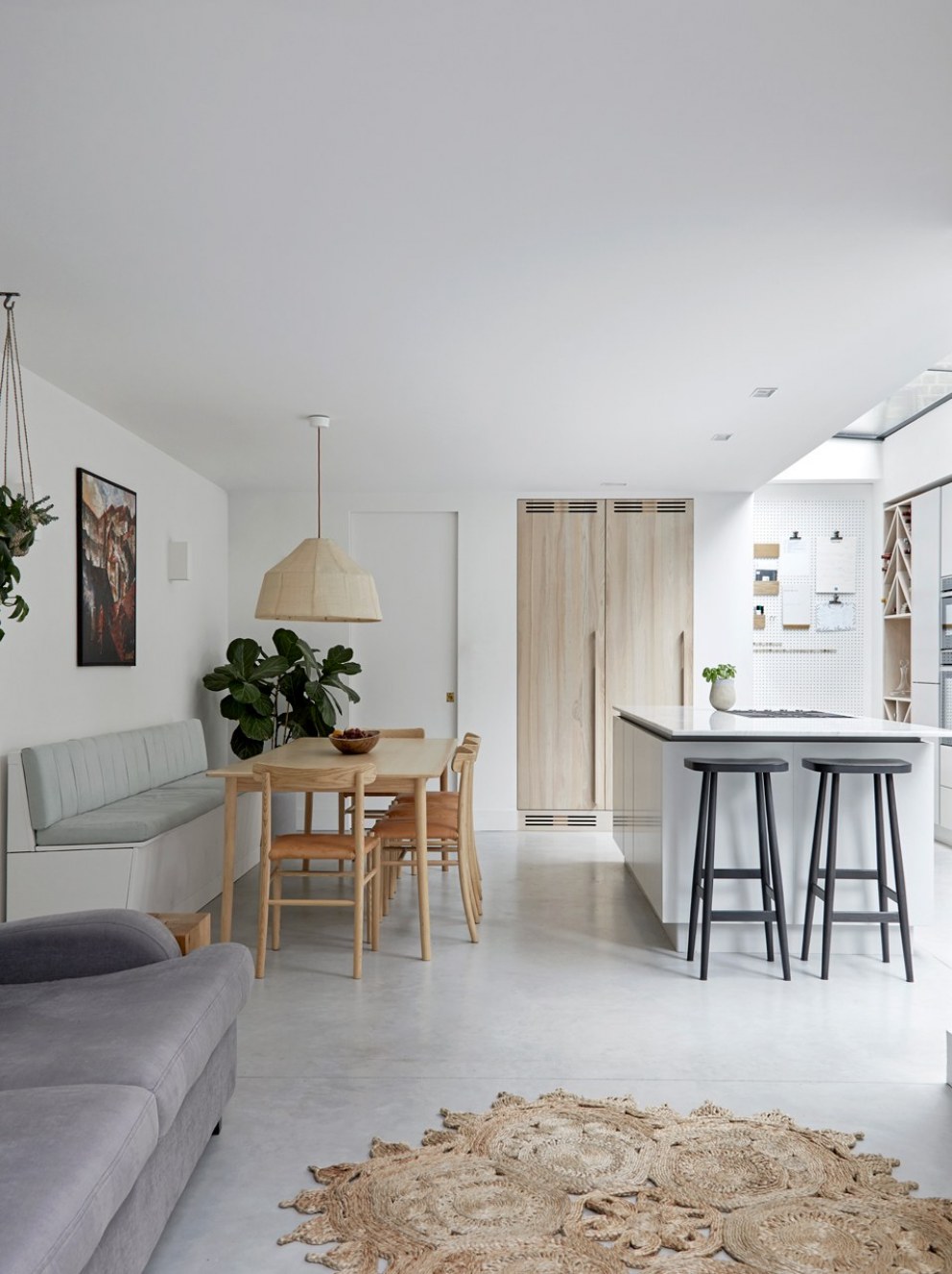 Brixton Townhouse II | Bespoke kitchen island; fridge doors | Interior Designers