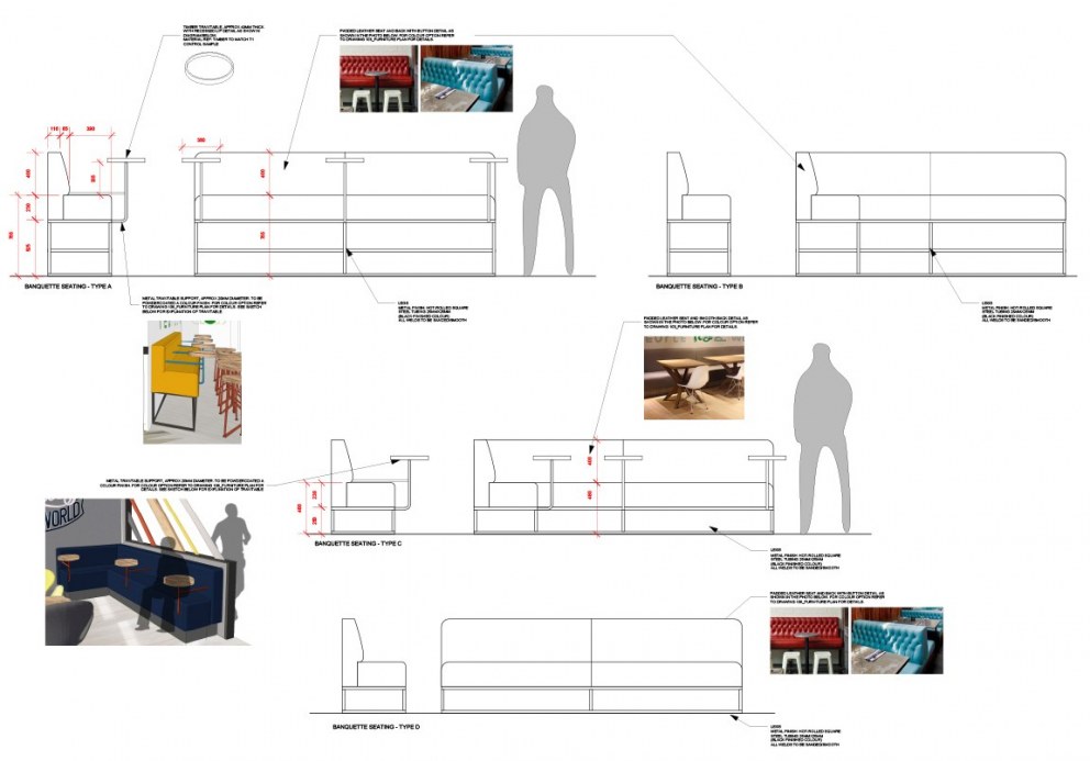 Banquette seating detail drawings / Lets Race