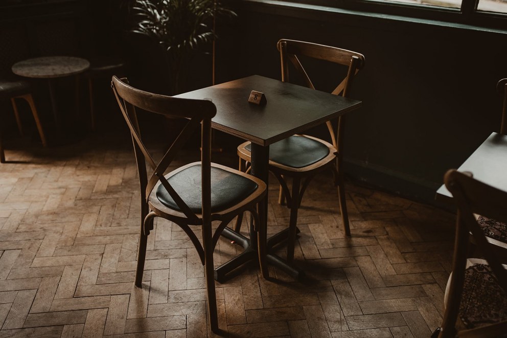 Kafenion, cafe in Birmingham | Parquet Flooring in Seating area | Interior Designers