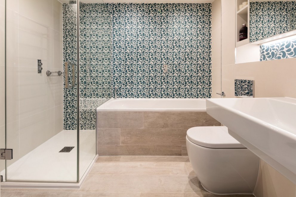 Yew Tree Cottage | Teal Tile Wall  | Interior Designers