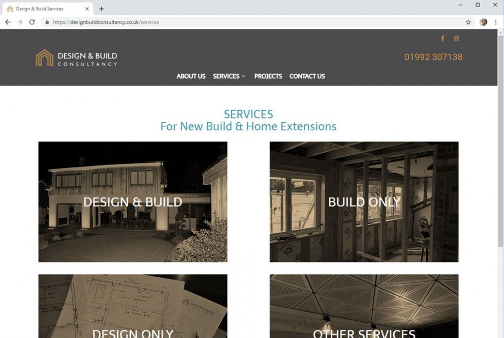 Design & Build Consultancy - Brand Identity & Website | Services page | Interior Designers