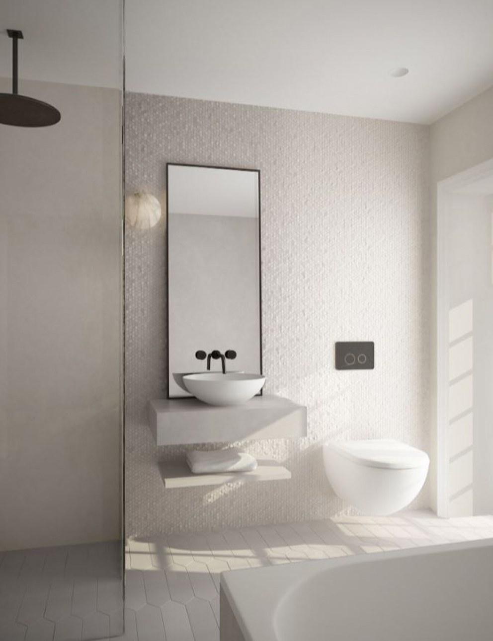 Twickenham | Guest Bathroom vanity & shower | Interior Designers