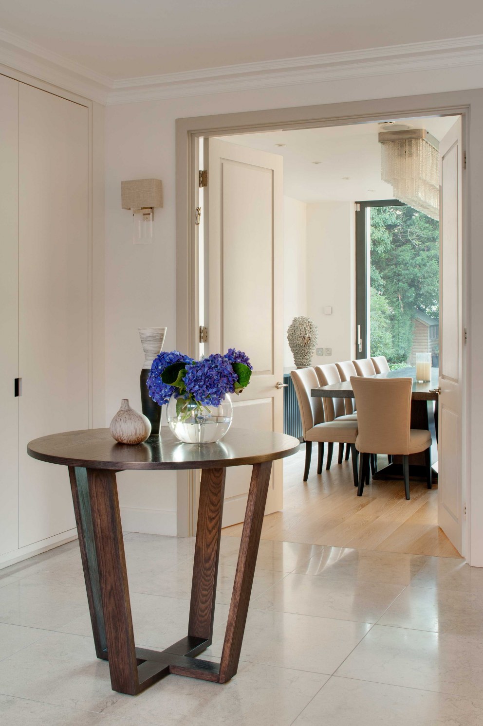 Classic Contemporary Living | Hallway onto Dining Room | Interior Designers