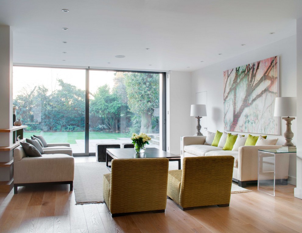 Classic Contemporary Living | Living Room onto the Garden | Interior Designers