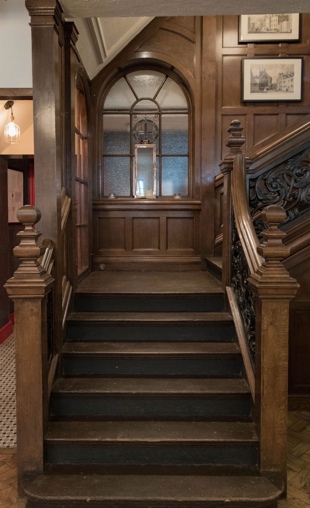 The Plough, Central Oxford | Refurbished listed staircase between ground and first floor restaurants | Interior Designers