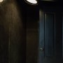 ThirtyEight, Summertown Oxford | Bathroom lobby showing contrasting black polished plaster walls | Interior Designers