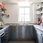 Old School House | New relocated kitchen with stainless steel worktops | Interior Designers