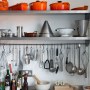 Old School House | Shelving detail in kitchen with storage and cooking equipment | Interior Designers