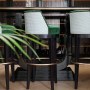London Triplex Apartment | Bespoke Wine Tasting Table and Stools | Interior Designers