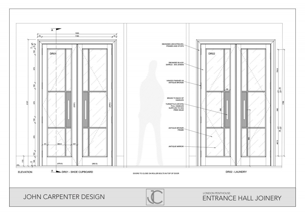 Entrance Hall Joinery design / Penthouse, Central London ...