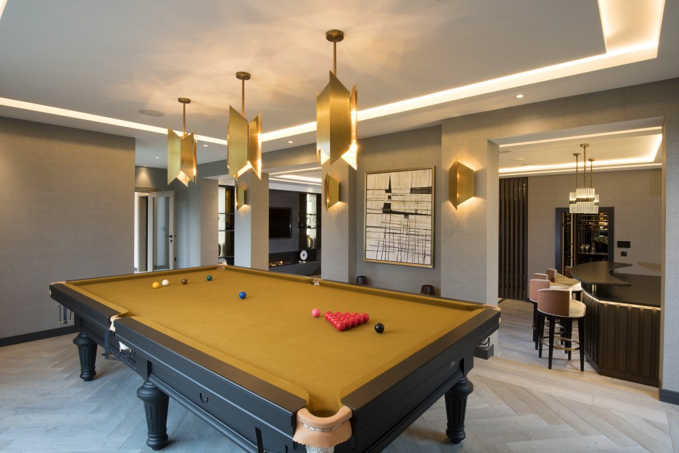 Contemporary New Build | Colour matched pool table | Interior Designers