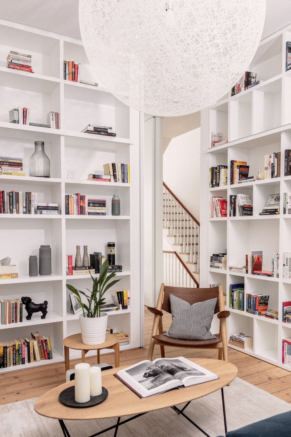 North London - Refurbishment and FF&E | Scandi style bespoke library | Interior Designers