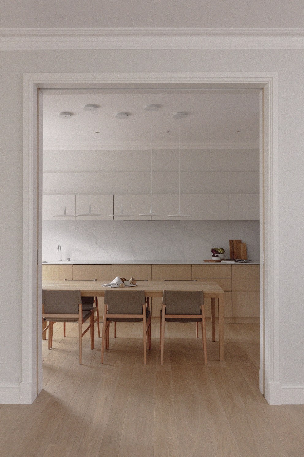 Chelsea - Refurbishment & FF&E | Minimalist, Scandinavian dining area and bespoke kitchen | Interior Designers
