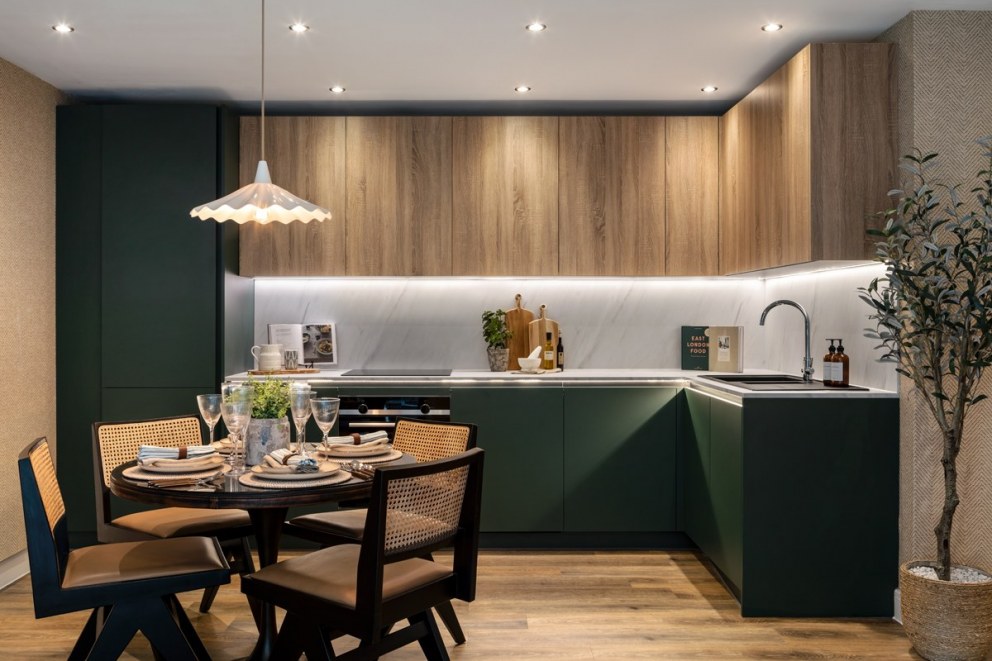 Hackney Central | Hackney Wick Bespoke Green Kitchen | Interior Designers