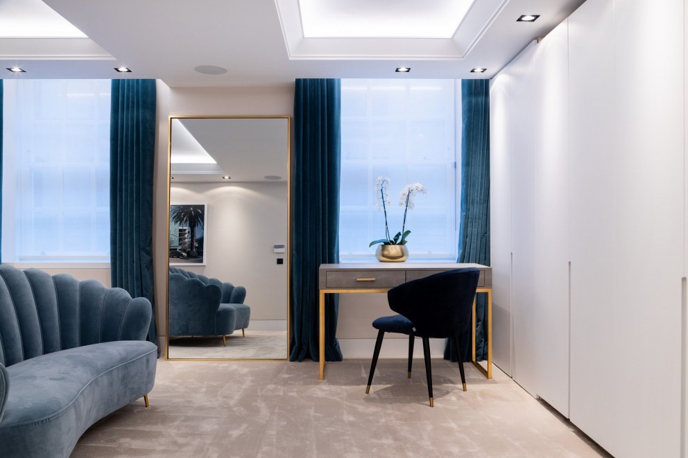 Bolsover Street W1 | master  bedroom  | Interior Designers